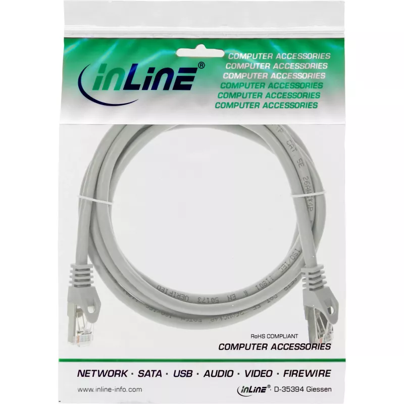 InLine Patch Cable F/UTP Cat.5e grey 2m