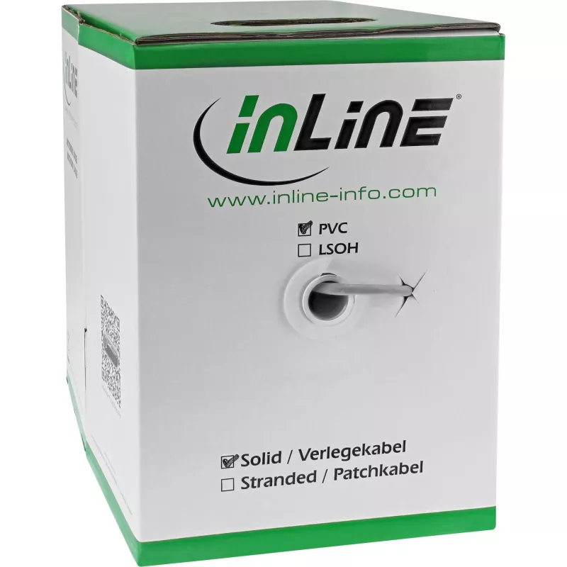 InLine Solid Installation Cable F/UTP Cat.5e AWG24 CCA PVC 100m