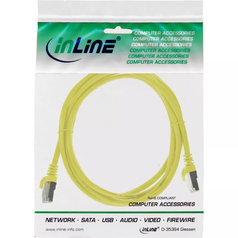 InLine Patch Cable SF/UTP Cat.5e yellow 3m