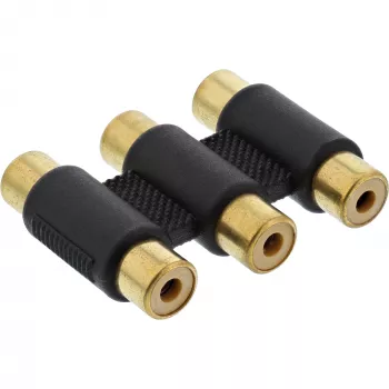 InLine Audio Adapter 3x RCA female / female gold plated 99319