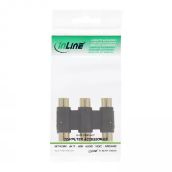 InLine Audio Adapter 3x RCA female / female gold plated 99319