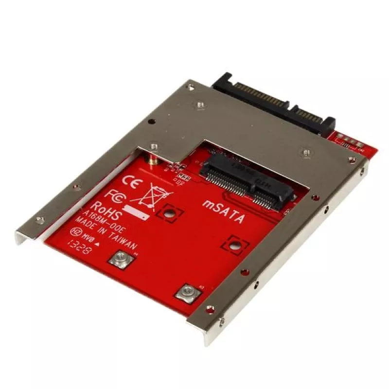 StarTech.com mSATA SSD to 2.5in SATA Adapter Converter, SATA, mSATA, Black, Red, Silver, CE, FCC, 6 Gbit/s, -40 - 85 °C