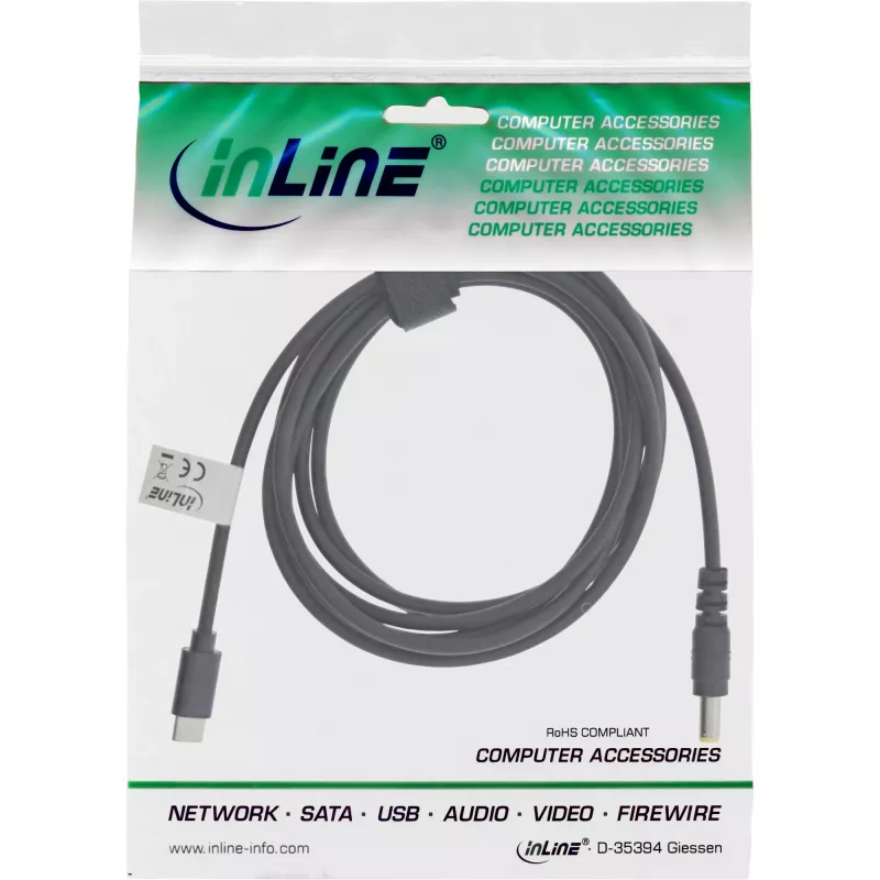InLine USB-C to ASUS/Lenovo Notebook (round) charging cable, 2m