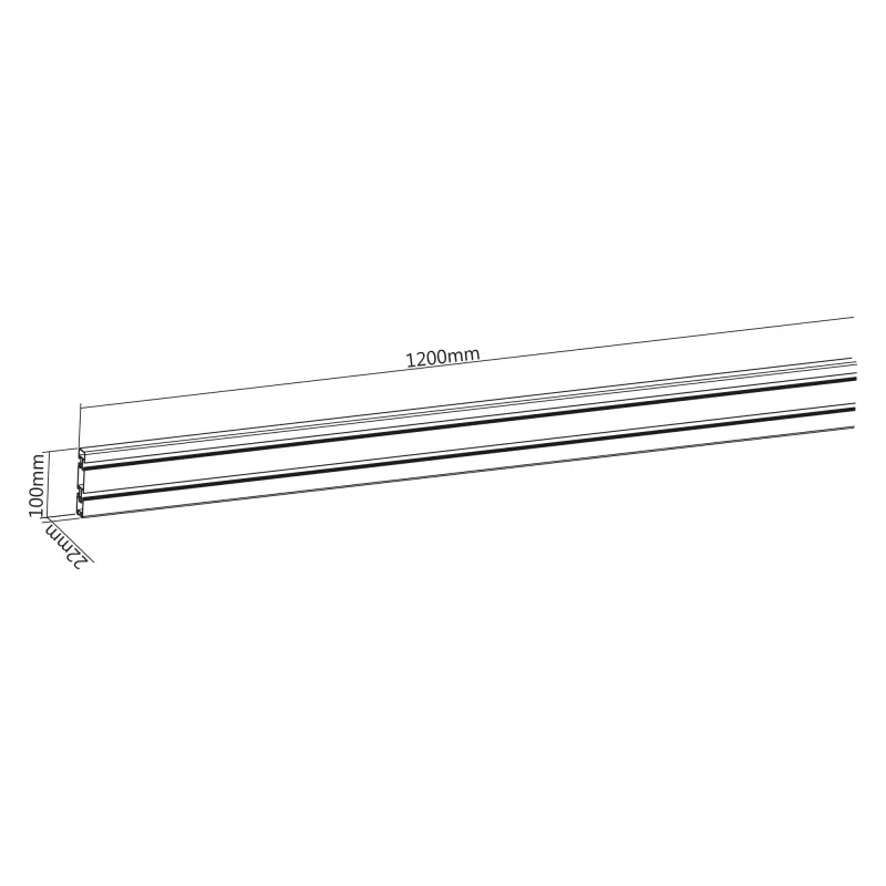 InLine Aluminum Slatwall Panel for wall mounting, white, 1.2m