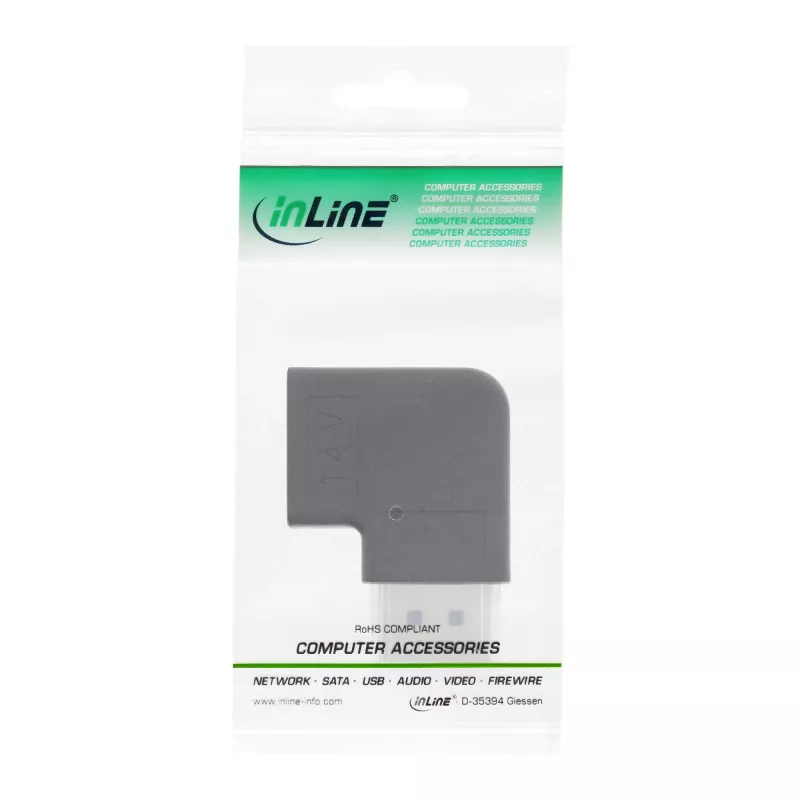 InLine DisplayPort Adaptor, DisplayPort male / female right angled
