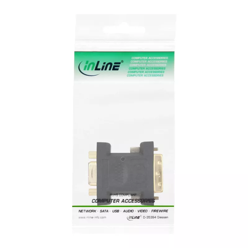 InLine DVI-A Adapter DVI 12+5 male to VGA 15HD female gold plated