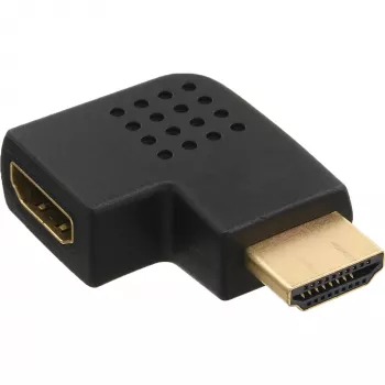 InLine HDMI Adapter male female side angled left gold plated 17600S