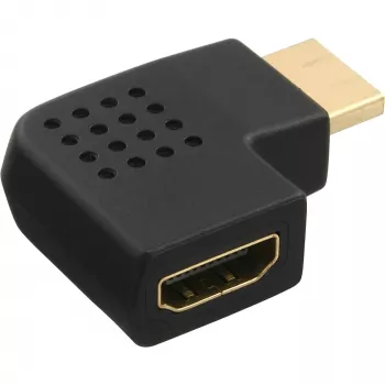 InLine HDMI Adapter male female side angled left gold plated 17600S