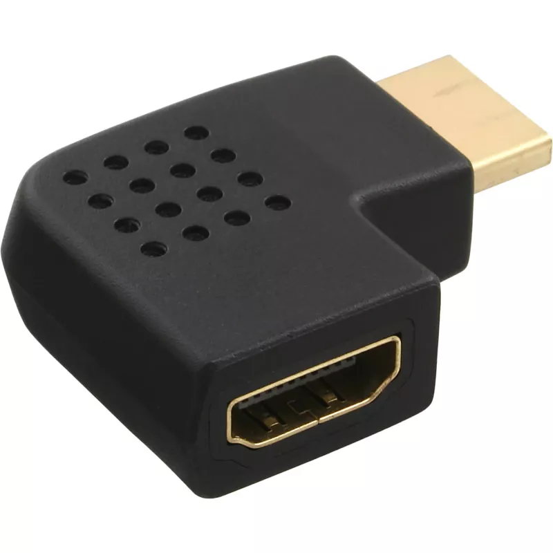 InLine HDMI Adapter male female side angled left gold plated 17600S