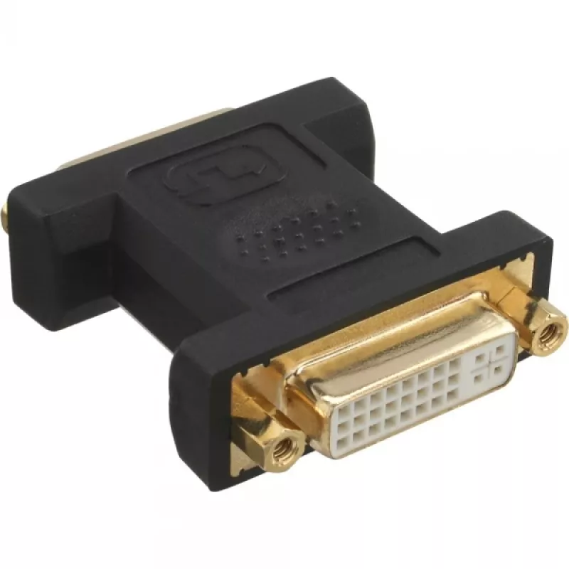 InLine DVI-I Adapter digital + analog 24+5 female / female black gold plated