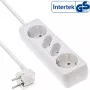 InLine Socket strip, 4-way, 2x CEE7/3 + 2x Euro CEE 7/16, white, 1.5m