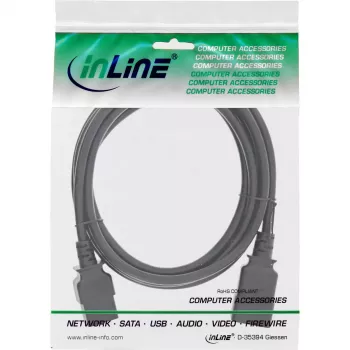 InLine power cable C19 / C20 3-pin IEC male / female black 0.5m