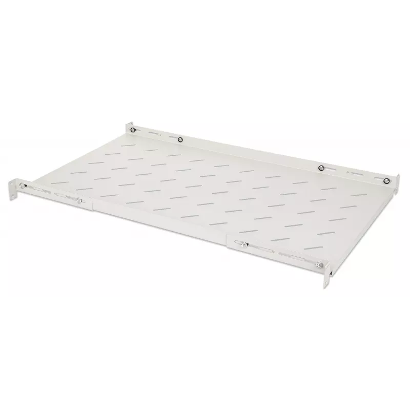 Intellinet 19 inch Fixed Shelf (adjustable), 1U, 750mm shelf depth, 750 to 950mm adjustable rail depth, Max 20kg, Grey, Lifetime warranty