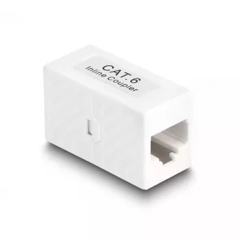Network Cable DeLOCK Adapter RJ45 jack to RJ45 jack Cat.6 UTP 1m White