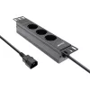 InLine 10 inch socket strip 3-way earthing contact C14 connection 3 AC outlets 10 A