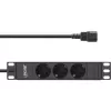 InLine 10 inch socket strip 3-way earthing contact C14 connection 3 AC outlets 10 A