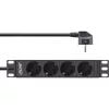 InLine 10 inch PDU, 4-way earthing contact, without switch, 2m, black