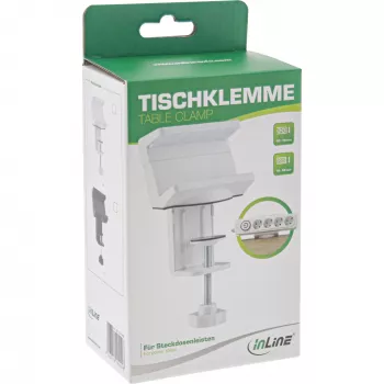 Power extension holder InLine 23191W white ABS steel 100mm width