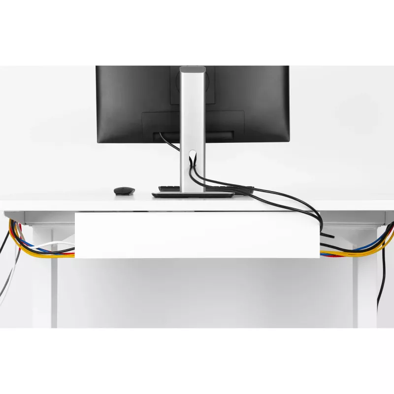 InLine under-table cable management system 23190W — steel, white, 114×600×76 mm