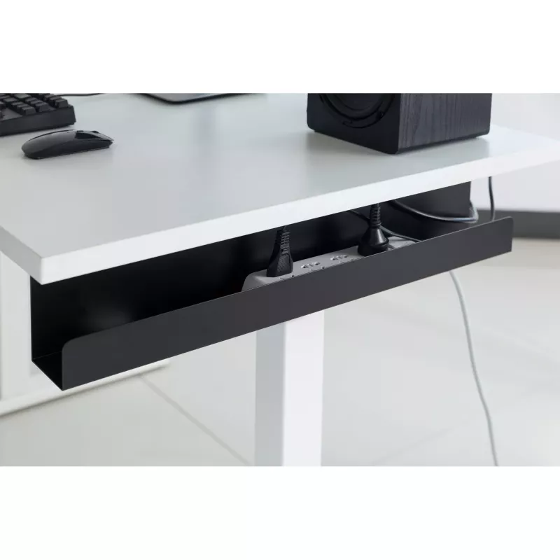 InLine under-table cable management system 23190W — steel, white, 114×600×76 mm