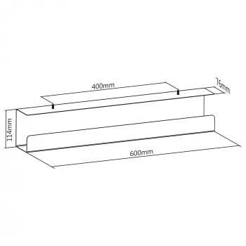 Cable management system under-table InLine 23190B, steel, black, 114×600×76 mm