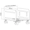 InLine PC-Trolley, Rolling support for computer cases, max 10kg, black