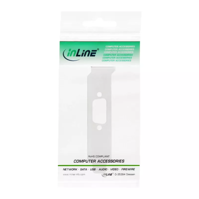 Low Profile Slot Bracket InLine 33208D with hole for DB9 connector