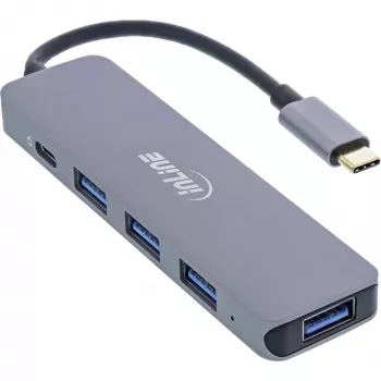 USB Hub InLine USB 3.2 USB-C Multi Hub 4x USB-A 5Gb/s + USB-C (Data/PD 87W)