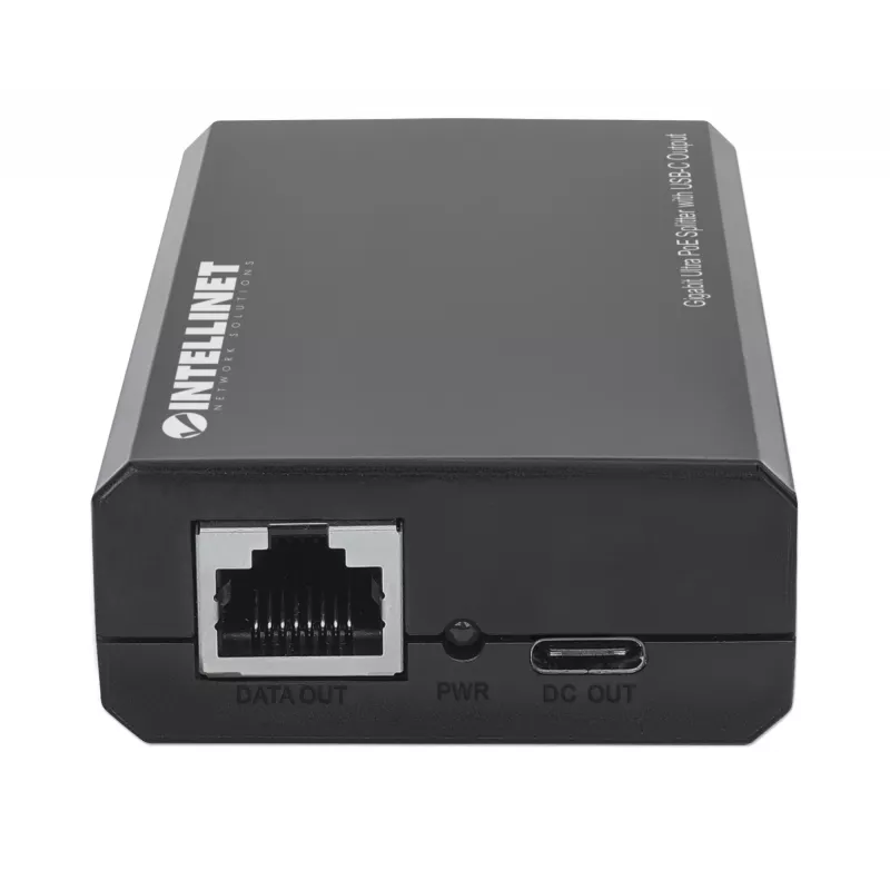 Intellinet PoE Splitter with USB-C Output, PoE++ / 4PPoE, Gigabit Ultra, IEEE 802.3bt, RJ45 In and Out Ports, Up to 45 W USB-C Output Port