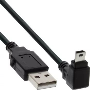 InLine USB Type A male / Mini-USB male 5 Pin down angled 90° black 2m