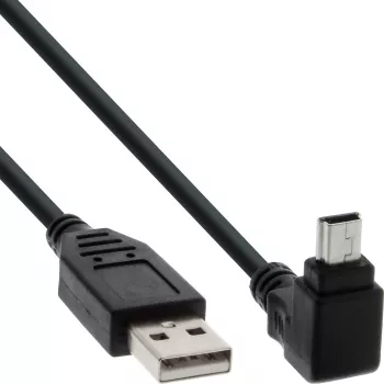 USB Type A male / Mini 5pin male up angled 90° black 3m InLine 31430