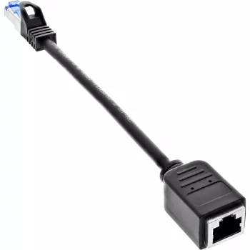 InLine patch cable extension, RJ45 protector, S/FTP (PiMf), Cat.6A, 0.2m