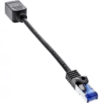 InLine patch cable extension, RJ45 protector, S/FTP (PiMf), Cat.6A, 0.2m