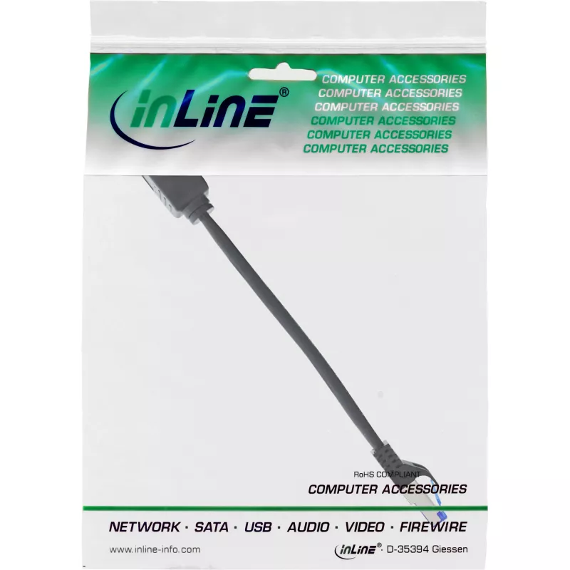 InLine patch cable extension, RJ45 protector, S/FTP (PiMf), Cat.6A, 0.2m