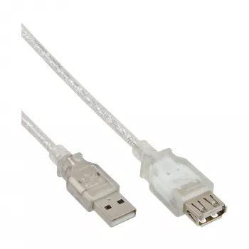 USB 2.0 Extension Cable Type A M/F InLine 34603 3m Transparent