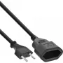 InLine Euro Type C Plug Power Extension male / female, black, 2m