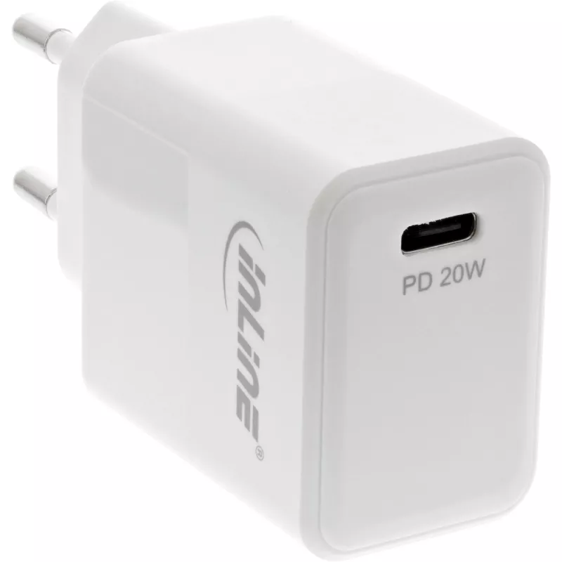 InLine USB PD Charger Single USB-C, Power Delivery, 20W, white