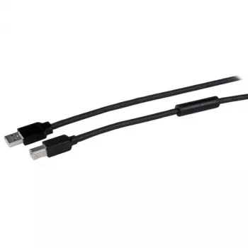 StarTech.com 50ft (15m) Active USB 2.0 A to B Cable, Long USB Printer Cable, 1x USB-A (M), 1x USB-B (M) - Black
