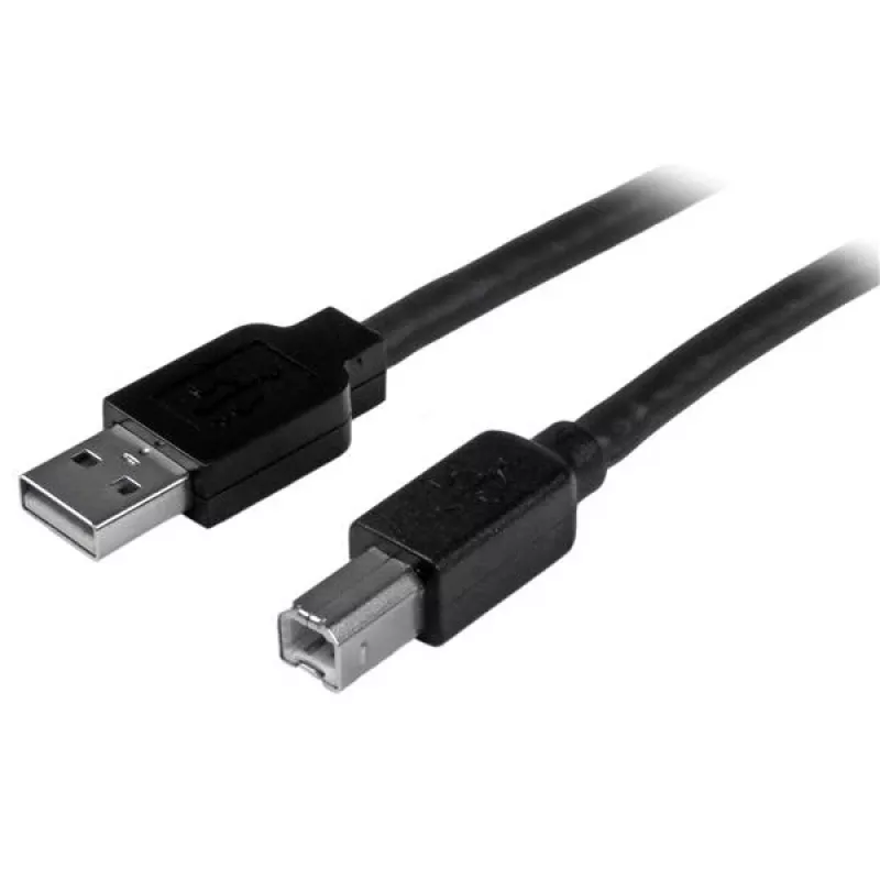 StarTech.com 50ft (15m) Active USB 2.0 A to B Cable, Long USB Printer Cable, 1x USB-A (M), 1x USB-B (M) - Black