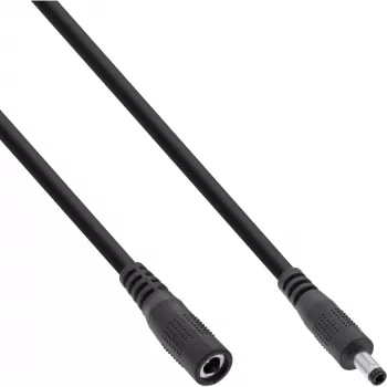 InLine DC extension cable, DC plug male/female 4.0x1.7mm, black, 2m