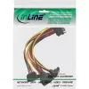 InLine SATA Power 1 to 4 Cable female / 4x SATA male angled with latches 0.30m