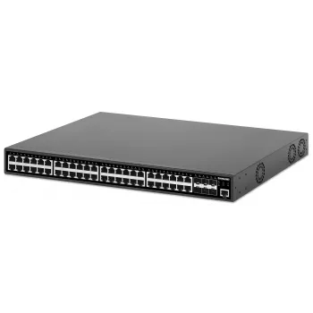 Intellinet 48-Port Gigabit Ethernet PoE+ Layer 2+ Managed Switch with Six 10G SFP+ Uplinks IEEE 802.3at/af (PoE+/PoE) Compliant, 450 W PoE Power Budget, Layer 2+/Layer 3 Lite, 6 x 10G SFP+ Open