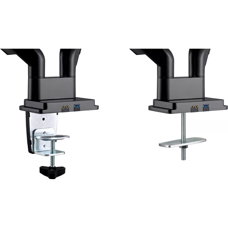 InLine desk mount w/ lift and USB/Audio, 2 monitors up to 81cm (32 inch),black