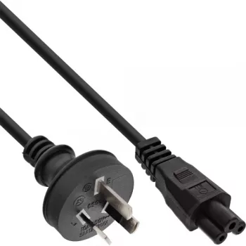 InLine power cable Australia, for notebook, black, 2m