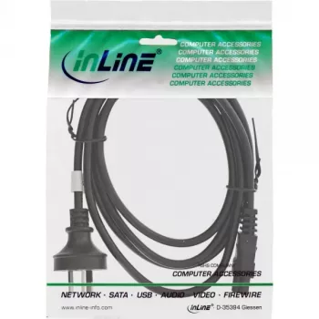 InLine power cable Australia, for notebook, black, 2m