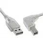 InLine USB 2.0 Cable right angled Type A male / B male transparent 0.5m