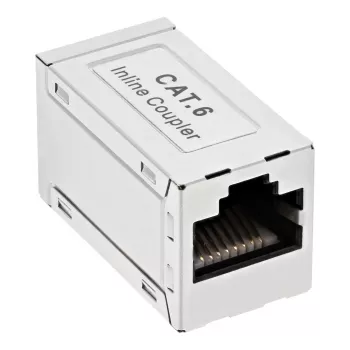 InLine Cat.6 adaptor, fully shielded, metal, 2x RJ45 F/F, 1:1