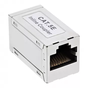 InLine Cat.5e adaptor, fully shielded, metal, 2x RJ45 F/F, 1:1