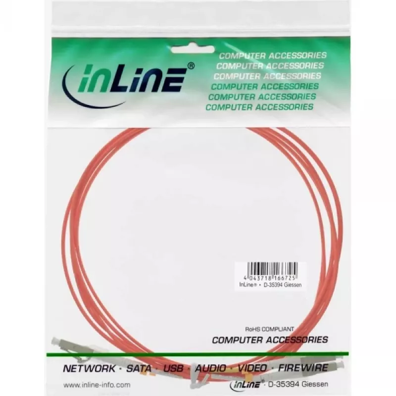 Fiber Optical Duplex Cable LC/LC InLine 88541 50/125µm OM2 1m