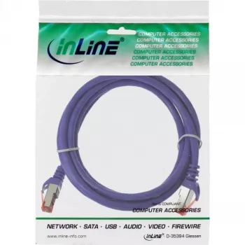 InLine Patch Cable S/FTP PiMF Cat.6 250MHz PVC copper purple 0.25m